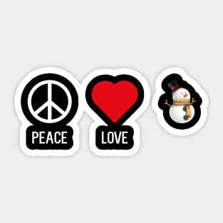 Peace Love Snowman Sticker